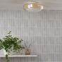 Dagon 3 Light Bathroom Ceiling Light Amber Glass and Opal Glass IP44
