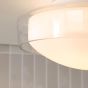 Dagon 3 Light Bathroom Ceiling Light Glass and Opal Glass IP44