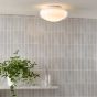 Dagon 3 Light Bathroom Ceiling Light Glass and Opal Glass IP44