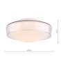 Dagon 3 Light Bathroom Ceiling Light Glass and Opal Glass IP44