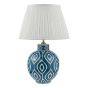 Dakari Table Lamp Blue Ceramic and Antique Brass With Shade