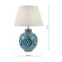 Dakari Table Lamp Blue Ceramic and Antique Brass With Shade