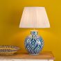 Dakari Table Lamp Blue Ceramic and Antique Brass Base Only
