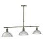 Dara 3 Light Bar Pendant Antique Brass & Glass