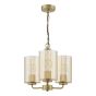 Daylin 3 Light Pendant Satin Gold and Amber Ribbed Glass