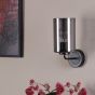 Daylin Wall Light Satin Black and Smoked Ribbed Glass