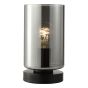 Daylin Table Lamp Satin Black and Smoked Ribbed Glass