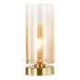 Deena Table Lamp Amber Glass and Antique Brass