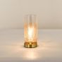 Deena Table Lamp Amber Glass and Antique Brass