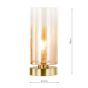 Deena Table Lamp Amber Glass and Antique Brass