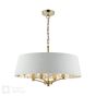 Delft 4 Light Shadelier Antique Brass and Ivory With Shade
