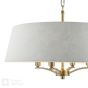 Delft 4 Light Shadelier Antique Brass and Ivory With Shade