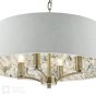 Delft 4 Light Shadelier Antique Brass and Ivory With Shade