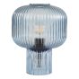 Demarius Table Lamp Blue Ribbed Glass