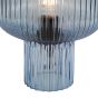 Demarius Table Lamp Blue Ribbed Glass