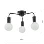 Dena 3 Light Semi-Flush Matt Black