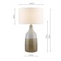 Desirus Table Lamp Blue Ceramic and Antique Brass With Ivory Drum Shade