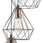 Deyon 3 Light Cluster Pendant Black & Copper