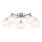 Diego 5 Light Semi-Flush Polished Chrome and Opal Dual Layer Glass