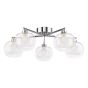 Diego 5 Light Semi-Flush Polished Chrome and Opal Dual Layer Glass