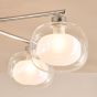 Diego 5 Light Semi-Flush Polished Chrome and Opal Dual Layer Glass