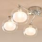Diego 5 Light Semi-Flush Polished Chrome and Opal Dual Layer Glass