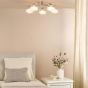 Diego 5 Light Semi-Flush Polished Chrome and Opal Dual Layer Glass