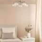 Diego 5 Light Semi-Flush Polished Chrome and Opal Dual Layer Glass