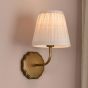 Dijon Wall Light Antique Bronze With Natural Linen Pleated Shades
