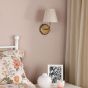 Dijon Wall Light Antique Bronze With Natural Linen Pleated Shades