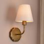 Dijon Wall Light Antique Bronze With Linen Hardback Shade