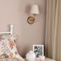 Dijon Wall Light Antique Bronze With Linen Hardback Shade
