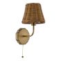 Dijon Wall Light Antique Bronze With Hand-Woven Rattan Shade
