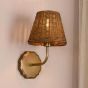 Dijon Wall Light Antique Bronze With Hand-Woven Rattan Shade