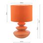 Discus Ceramic Table Lamp Orange With Shade