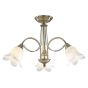 Doublet 3 Light Semi Flush Antique Brass Alabaster Glass