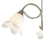Doublet 3 Light Semi Flush Antique Brass Alabaster Glass