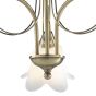Doublet 3 Light Semi Flush Antique Brass Alabaster Glass