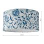 Down House Blue Cotton Drum Shade 40cm