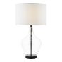 Drago Table Lamp Glass and Matt Black With Shade