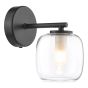 Edaline Bathroom Wall Light Matt Black and Glass IP44