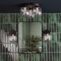 Edaline Bathroom Wall Light Matt Black and Glass IP44
