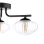 Ede 3 Light Semi-Flush Matt Black and Glass