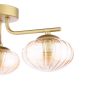 Ede 3 Light Semi-Flush Satin Gold and Amber Glass
