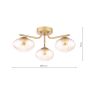 Ede 3 Light Semi-Flush Satin Gold and Amber Glass