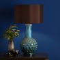 Edlyn Table Lamp Blue Ceramic With Shade