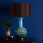 Edlyn Table Lamp Blue Ceramic With Shade