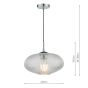 Edmond 1 Light Single Pendant Polished Chrome Ribbed Glass