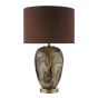 Egas Table Lamp Brown Marble Effect Glass and Antique Brass With Shade