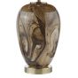 Egas Table Lamp Brown Marble Effect Glass and Antique Brass With Shade